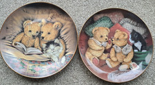 FRANKLIN MINT TEDDY COLLECTOR PLATES X 2 - BEAR FACTS & BEDTIME STORIES
