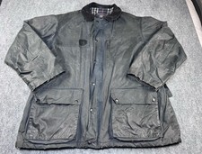 BURBERRYS VINTAGE NAVY 2XL COAT JACKET LINED COUNTRY WAXED NOVA CHECK