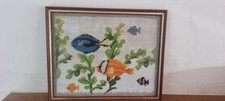 Original Antique Vintage Nemo Fish Tapestry Framed Gallery Wall Cottage Core Art