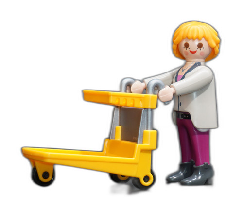 Playmobil woman with cart - with,