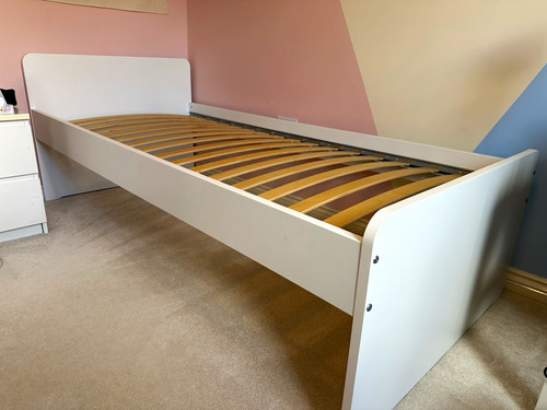 White single bed - frame, with