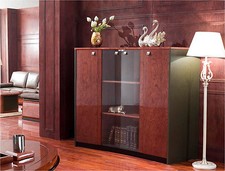 Gloss Walnut Executive 6865T Executive Office Display Cabinet 2m 2020mm wide