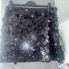 Quiz Black Mini Zip Skirt Size