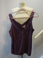 Women's Gharani Strok red Maroon Vest Cami Style Shirt  Top Blouse UK Size 18