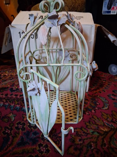 Large metal floral birdcage - floral,