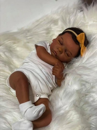 African american newborn - newborn, doll