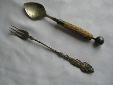Antique Pickle Fork and Spoon Hallmarked Silver Read Description