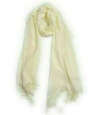 Womens Ladies Turkish Cotton Blend Pashmina Fringe Scarf Shawl Hijab Wrap Cream