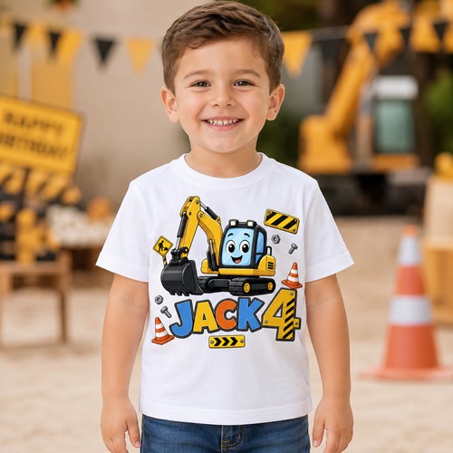 Personalised digger birthday - digger,