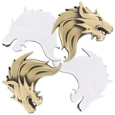 2 Pcs Vehicle Decoration Wolf Head Car Sticker Hood Stickers