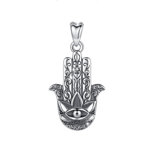 Crysttal hamsa hand pendant - hand,