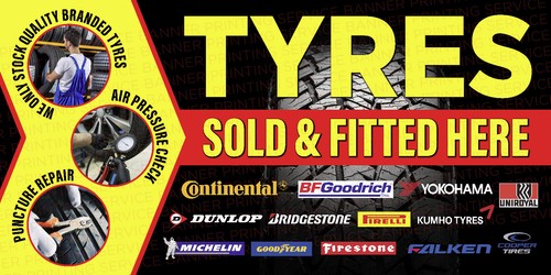 Tyres banner garage tyre - garage,