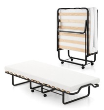 Folding Bed with Mattress Space-Saving Fold-Up for Easy Storage