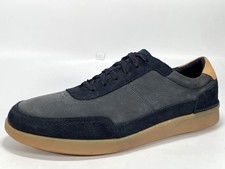 RRP £95 Brand New Clarks Oakland Run Men's Navy Leather Trainers Size 9G