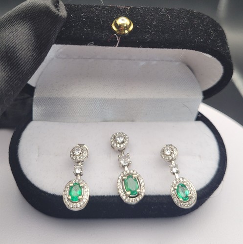Natural emerald jewellery - jewellery, set