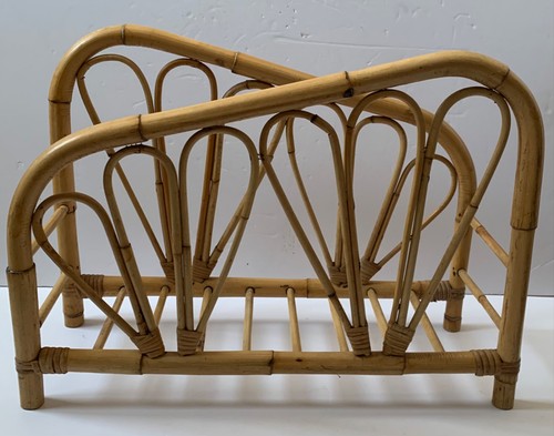 Vintage magazine rack bamboo - vintage,