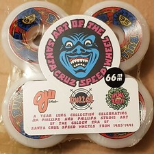 SANTA CRUZ Bullet 66-  95a  66 mm - Skateboard Wheels  '80s Old School Reissue