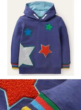 Boys Mini Boden Hoodie Navy Cosy Foil Star Applique Jumper Sweatshirt 2-14Y NEW