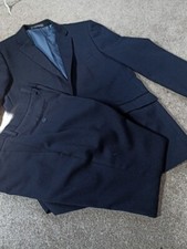 Primark Mens Blue Suit Size 40L Jacket / 36R Trousers VGC