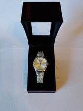 Ladies Rocks Silver Crystal Bracelet Watch New Battery Great Condition