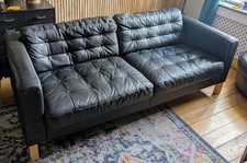 IKEA LANDSKRONA Black 3 Seater Leather Sofa. RRP £799.  Great used Condition!