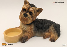 The Leonardo Collection “Yorkie with Bowl” Figurine – Yorkshire Terrier Dog