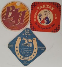 3× Rare Beer Mats 50s Pony