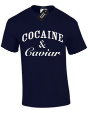 COCAINE AND CAVIAR MENS T SHIRT YOLO CANNABIS PRINT GENTS NEW
