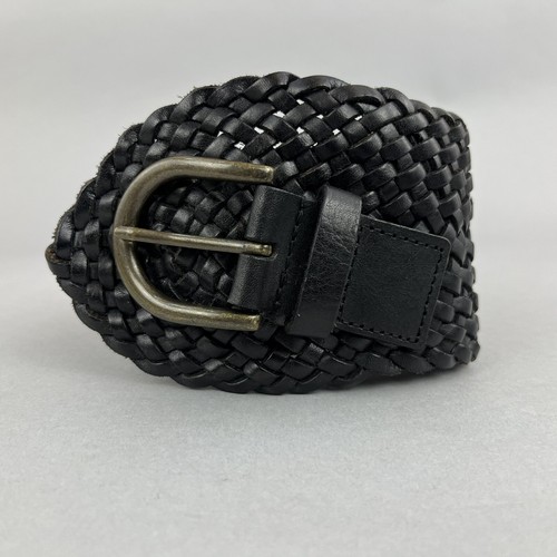Vintage black leather hip - black,