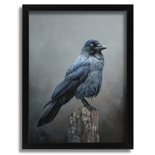 Jackdaw bird wall - jackdaw, art