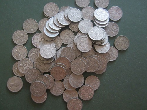 Six pence coins 1953 to - pence,