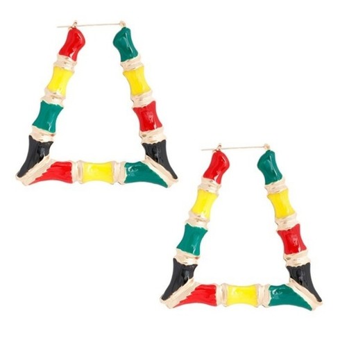 Gold red green black bamboo - gold,