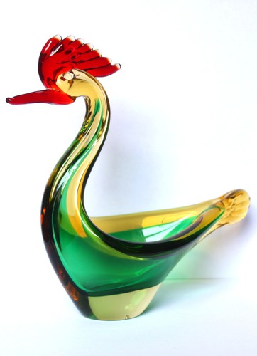 Vintage murano glass cockerel - glass,