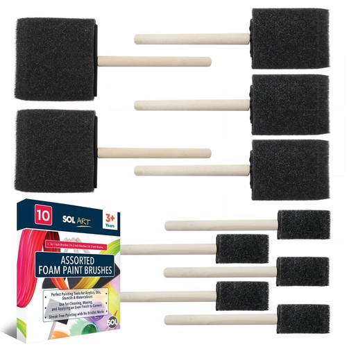 10pk foam brushes - foam, set