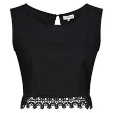 Black Cropped Crop Top Anmol