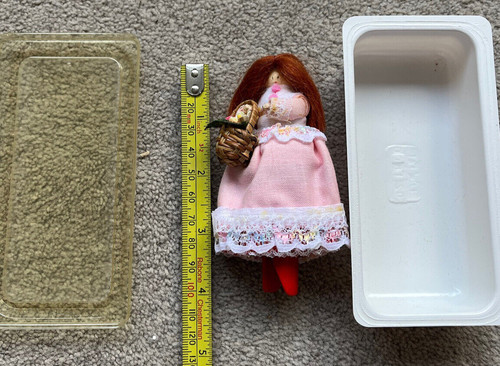 Vintage peg doll with - with, red