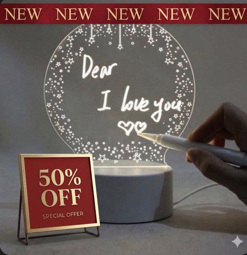 Led lamp dry erase message - led,