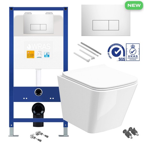 Square rimless wall hung - square,