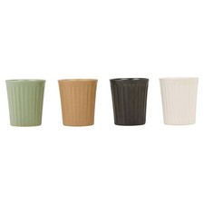 Ribbed Stoneware Espresso Mugs