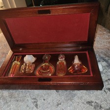 vintage job lot miniture perfumes x 5 givenchy  madame Rochester etc wooden case