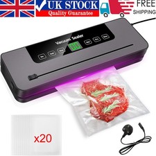 UK Vacuum Food Sealer Automatic Manual Vacum Sealer Dry Wet Pack Machine 10Bags