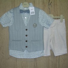 Next New Boys Blue Linen Shirt