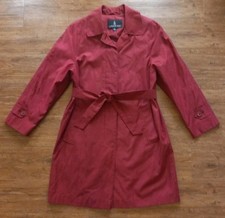 Vintage 1980s Women's Red London Fog Trench Coat Sz S