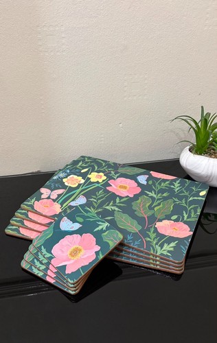 Set floral cork backed - floral,