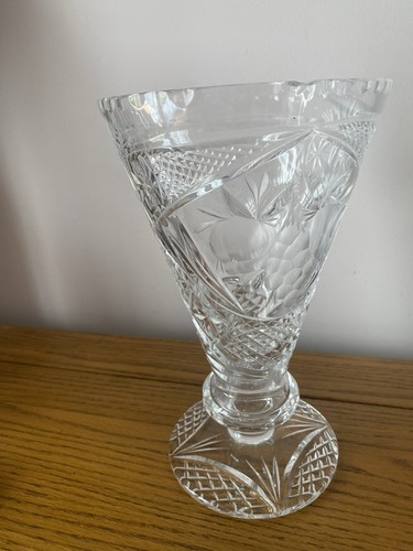 Vintage crystal glass vase - vintage,