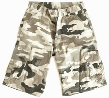 MENS 100% COTTON RIP-STOP CARGO SHORTS 28w & 30w Desert camo stonewashed combats