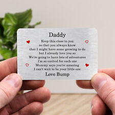 Birthday Gift From Bump Dad To Be Gift Keepsake Personalised Wallet Card Him 