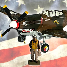 Bravo Delta P-40 Warhawk Kiln Dried Wood with King & Country Flying Tigers Pilot