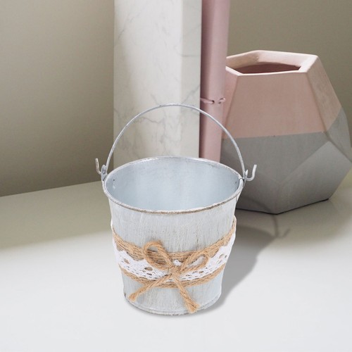 Iron flower bucket vintage - iron,