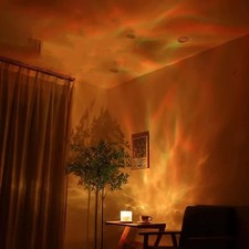 Wireless LED Night Light Ocean Wave Aurora Projector Lamp 16 Colors Rechargeable